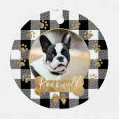 Black Buffalo Pset Pattern Gold Bow-serie Foto Metalen Ornament (Voorkant)