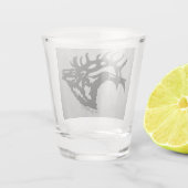 Black Bull Elk Sur Le Verre En Cuir Argent Shot (Dos)