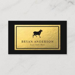Black Bull - Faux Gold Foil Carte de visite