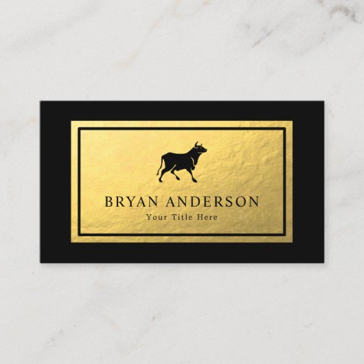 Black Bull - Faux Gold Foil Visitekaartje (Voorkant)