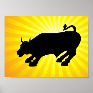 Black Bull van Wall Street opladen Poster