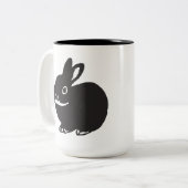 Black bunnys' mug cup tweekleurige koffiemok (Voorkant links)