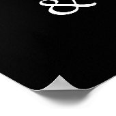 Black Burgundy Floral Boho Kaarten en Gifts Poster (Hoek)