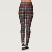 Black Burgundy White Plaid Classic Leggings (Dos)