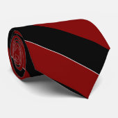 Black Burgundy White Striped Stropdas (Opgerold)
