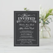 Black Burlap Rustic Wedding Invitations Kaart (Staand voorkant)