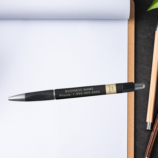 Black business bedrijf logo naam telefoon pen