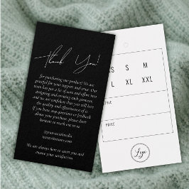 Black Business Clothing Hartelijk dank dat u Label Visitekaartje