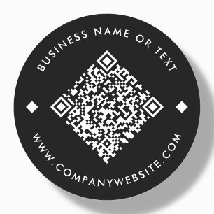 Black Business Custom QR Code Ronde Sticker