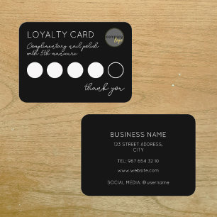BLACK BUSINESS LOGO 5 PUNCH BELONING LOYALITEIT KA KLANTENKAARTJE