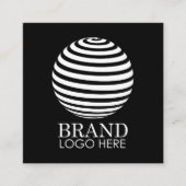 Black Business Logo QR Code Modern Minimalist Vierkante Visitekaartje (Voorkant)