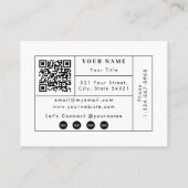 Black Business Logo QR Code Social Media Contact Visitekaartje (Achterkant)