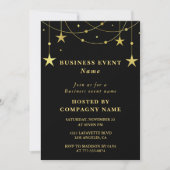 Black Business Party invitation Party Gold Stars (Devant)
