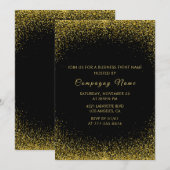 Black Business-party voor Gold Glitter Kaart (Voorkant / Achterkant)