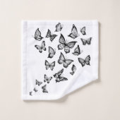 "Black Butterfly" Bath Towell Set Bad Handdoek (Wasdoekje)