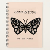 Black Butterfly & Blush Pink Zakelijke Afspraak Planner (Voorkant)