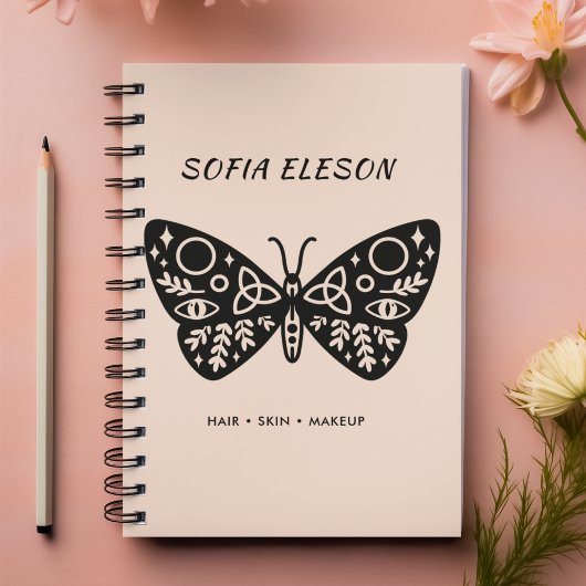 Black Butterfly & Blush Pink Zakelijke Afspraak Planner