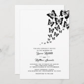 Black Butterfly bruiloft uitnodiging (Voorkant / Achterkant)