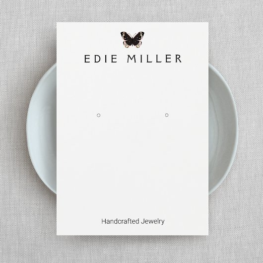Black Butterfly Earring Display Card Visitekaartje