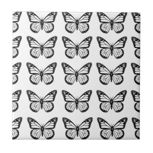 Black Butterfly Stencils Tegeltje