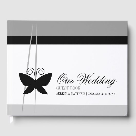 Black Butterfly Wedding Gastenboek (Voorkant)