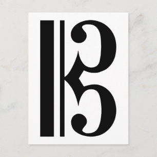 Black C Clef Briefkaart
