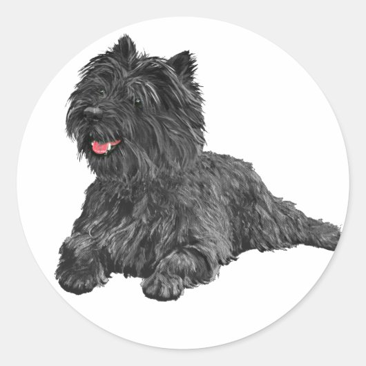 Black Cairn Terrier Ronde Sticker (Voorkant)