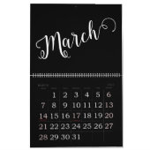 Black | Calendrier moderne, minimaliste (Mar 2027)
