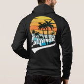 Black California Retro Sunset Fleece Zip Hoodie (Achterkant)
