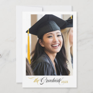 Black Calligraphy Custom Photo Kaart