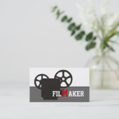 Black camera and QR code film maker  Visitekaartje (Staand voorkant)