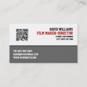 Black camera and QR code film maker  Visitekaartje (Achterkant)