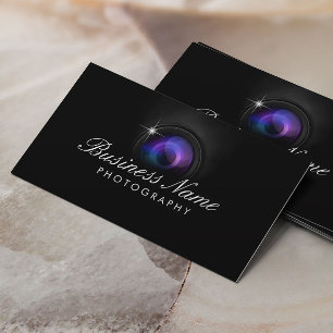 Black Camera Lens Photography Studio Visitekaartje