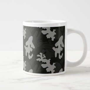 Black Camouflage Pattern Extra Grote Beker