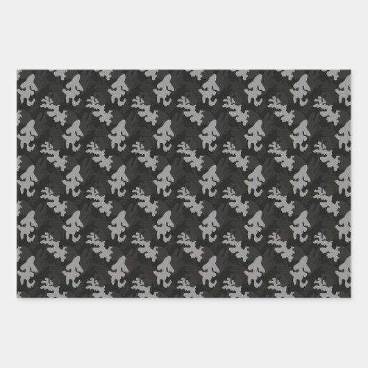 Black Camouflage Pattern Inpakpapier Vel (Voorkant)
