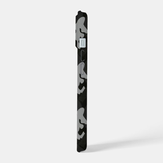 Black Camouflage Pattern iPhone 15 Hoesje (Linkerkant)