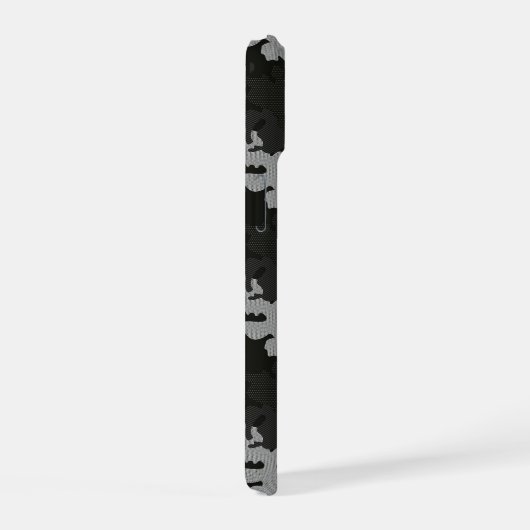 Black Camouflage Pattern iPhone 15 Hoesje (Rechterkant)