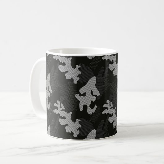 Black Camouflage Pattern Koffiemok (Voorkant links)
