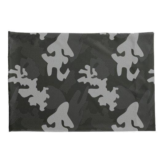Black Camouflage Pattern Kussensloop (Achterkant-Rechts)