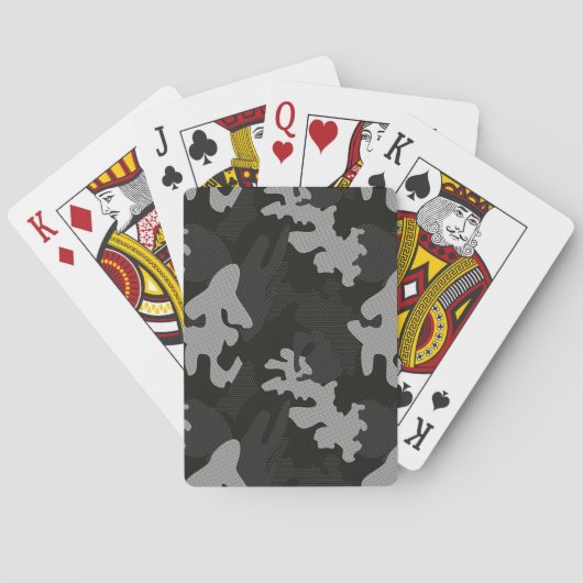 Black Camouflage Pattern Pokerkaarten (Achterkant)
