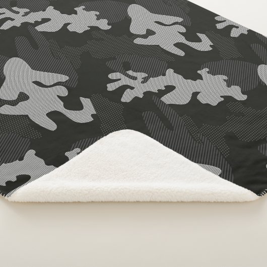 Black Camouflage Pattern Sherpa Deken (3/4)