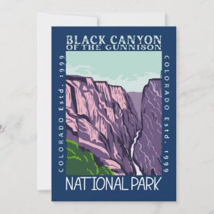 Black Canyon van de Gunnison National Park Retro Feestdagenkaart