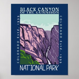 Black Canyon van de Gunnison National Park Retro Poster