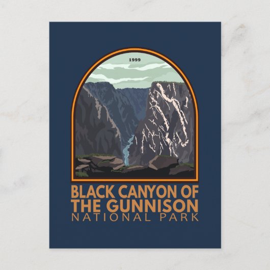 Black Canyon van het  Embleem van Gunnison Briefkaart (Voorkant)