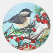 Black Capped Art Ronde Sticker (Voorkant)