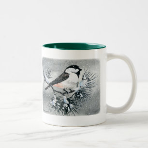 Black Capped Chickadee Bird both Sides Tweekleurige Koffiemok