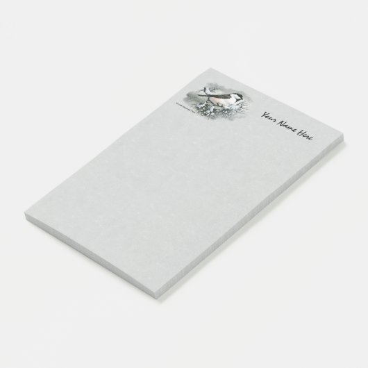 Black Capped Chickadee Bird Green Post-it® Notes (Schuin)