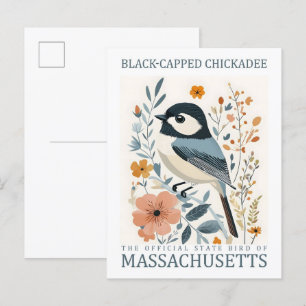 Black Capped Chickadee Bird uit Massachusetts, Ver Briefkaart