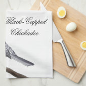 Black Capped Chickadee Birds Kitchen Towel Theedoek (Quarter Fold)