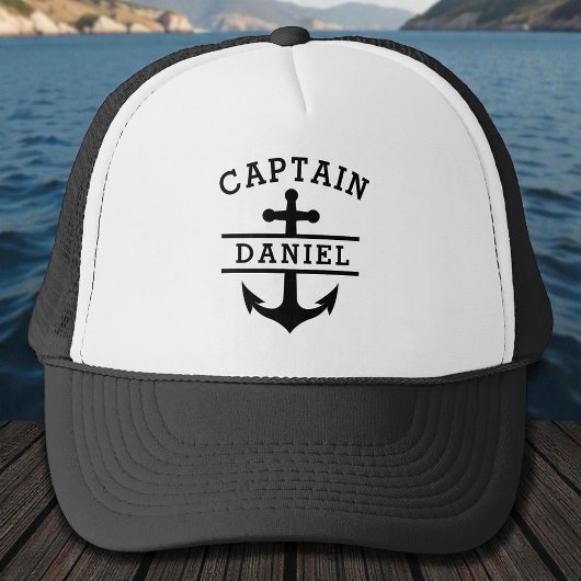 Black Captain Boat Nautical Anchor Ship  Trucker Pet